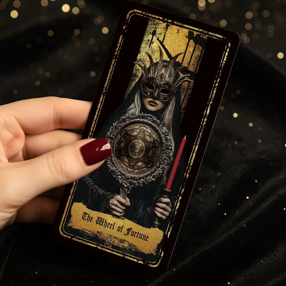 Persona Obscura (Tarot Rider–Waite, 78 Cards, 400gsm Anti - Scratch, Gold Gilded Edges, Printed Guidebook) - ManeoShop