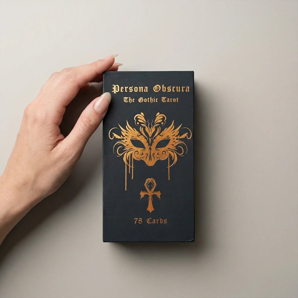 Persona Obscura (Tarot Rider–Waite, 78 Cards, 400gsm Anti - Scratch, Gold Gilded Edges, Printed Guidebook) - ManeoShop