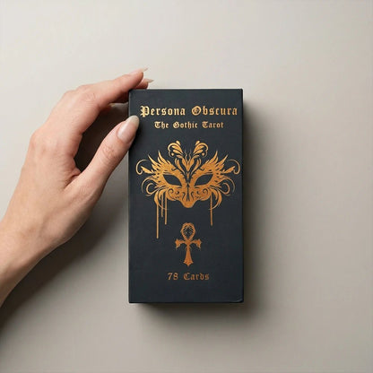 Persona Obscura (Tarot Rider–Waite, 78 Cards, 400gsm Anti - Scratch, Gold Gilded Edges, Printed Guidebook) - ManeoShop