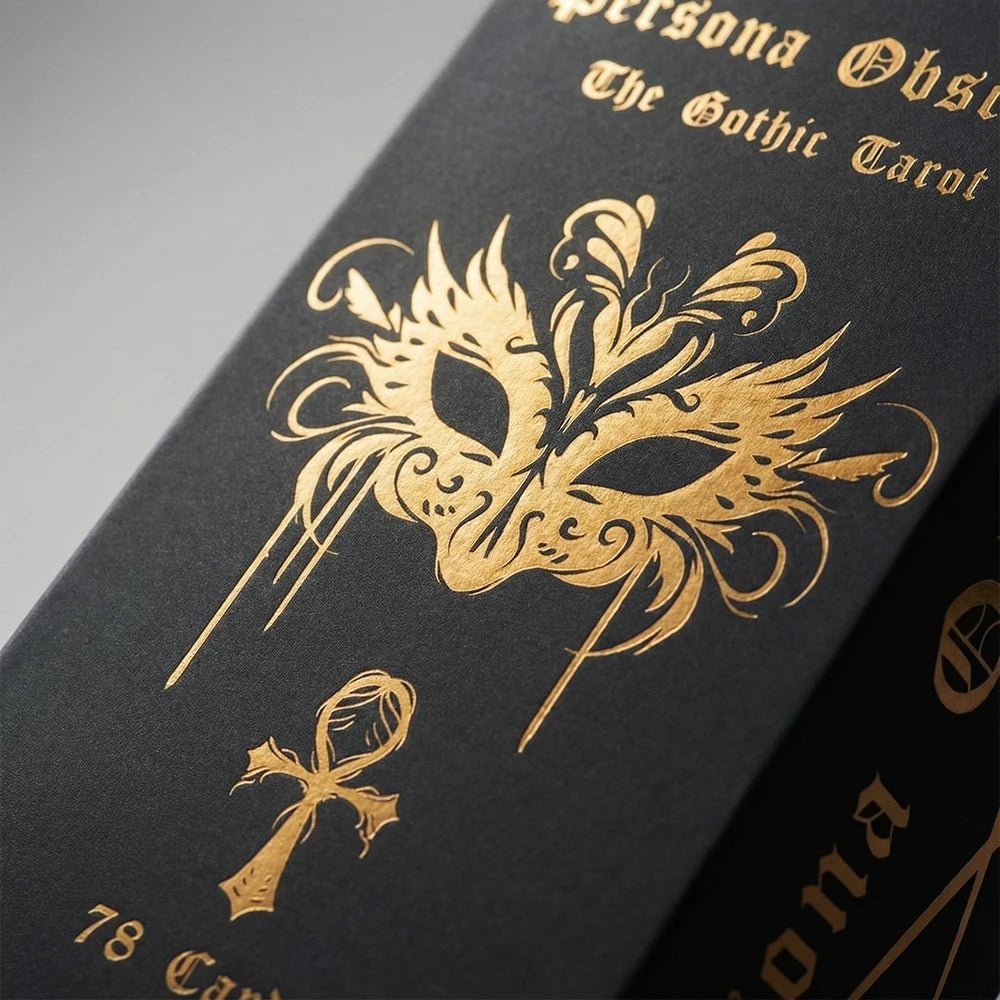 Persona Obscura (Tarot Rider–Waite, 78 Cards, 400gsm Anti - Scratch, Gold Gilded Edges, Printed Guidebook) - ManeoShop