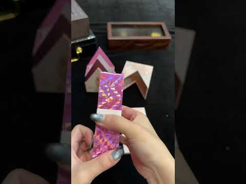 La Petite Flamme Tarot deck unboxing video, pink box with holographic insert