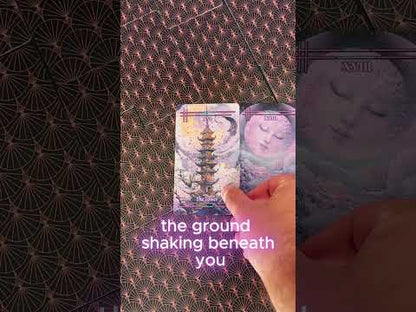 Tabi no Kokoro (Tarot Rider–Waite, 78 Cards, 350gsm Matte, Black Edges, Pink Metallic Foil)