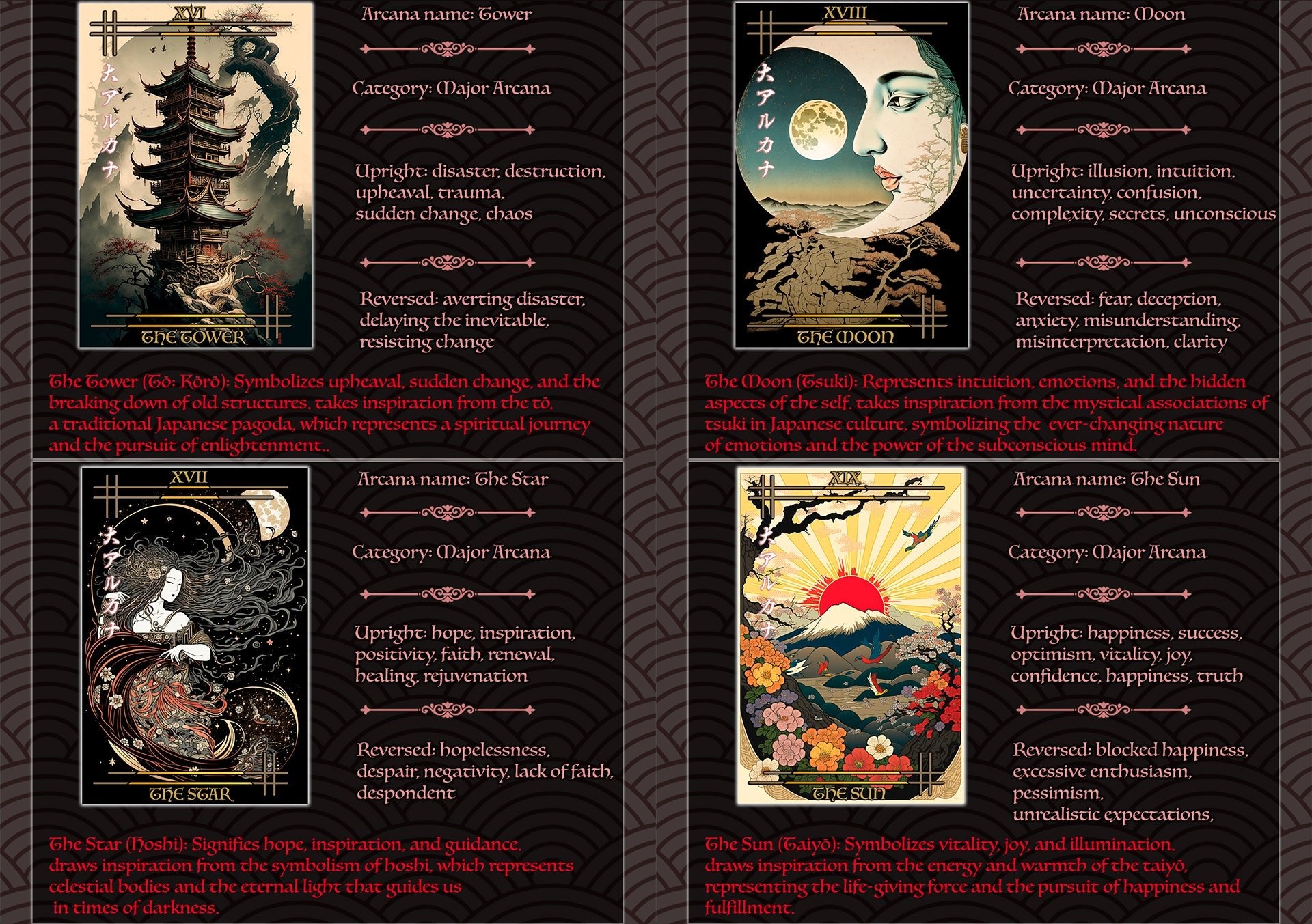 Reitekina Tabi (Tarot Rider–Waite, 78 Cards, Gold foil, Matte Finish, German Black Core Stock) - ManeoShop