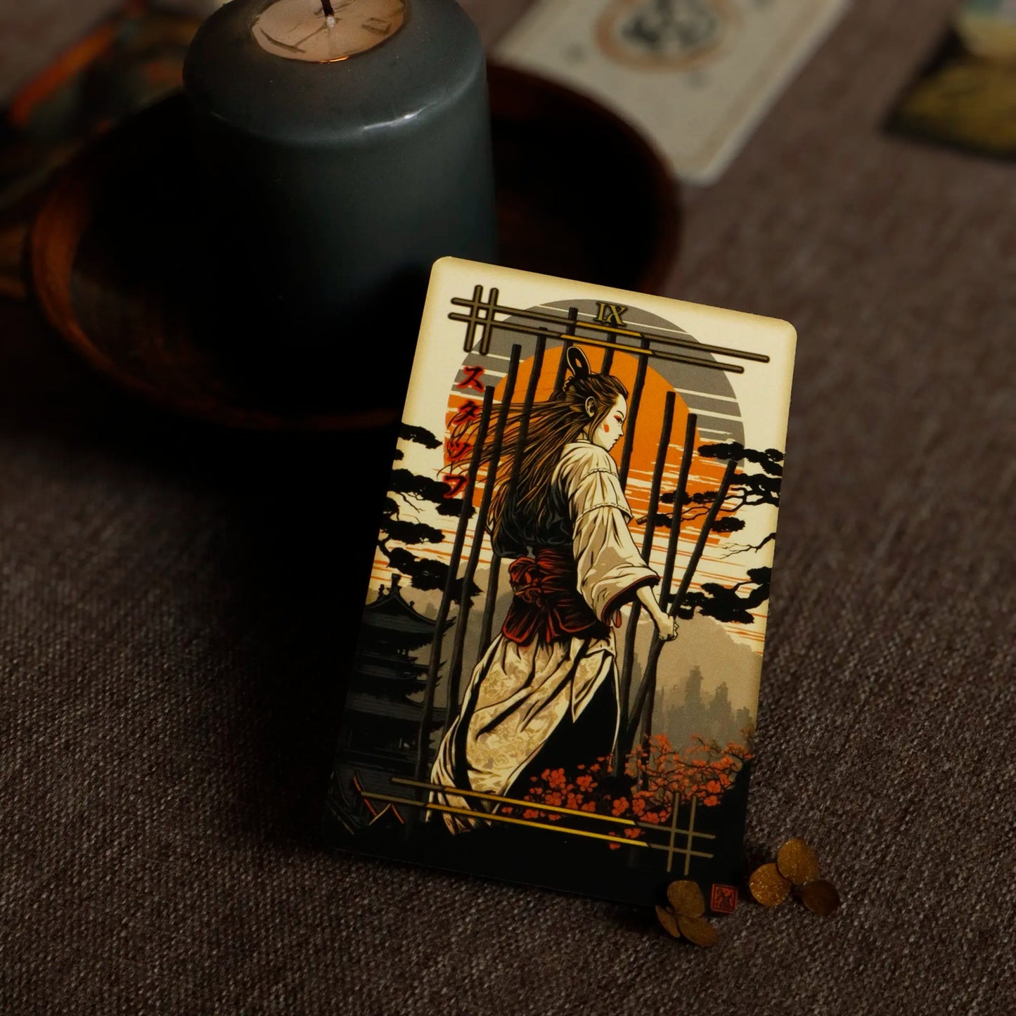 Reitekina Tabi (Tarot Rider–Waite, 78 Cards, Gold foil, Matte Finish, German Black Core Stock) - ManeoShop