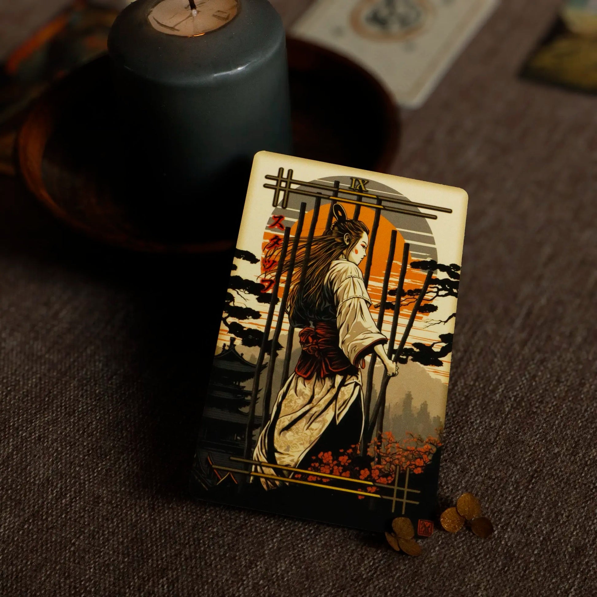 Reitekina Tabi (Tarot Rider–Waite, 78 Cards, Gold foil, Matte Finish, German Black Core Stock) - ManeoShop