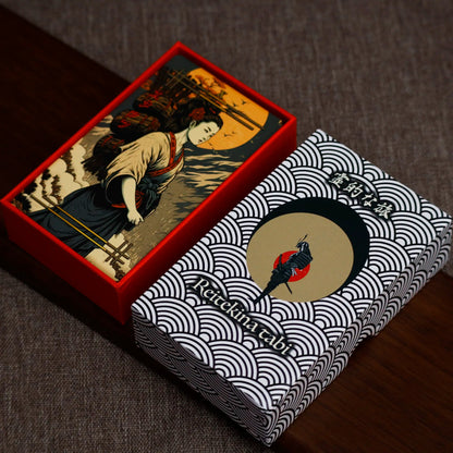 Reitekina Tabi (Tarot Rider–Waite, 78 Cards, Gold foil, Matte Finish, German Black Core Stock) - ManeoShop