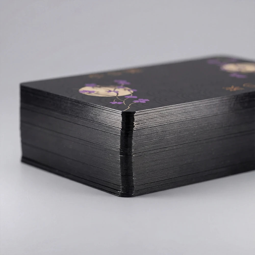 Tabi no Kokoro (Tarot Rider–Waite, 78 Cards, 350gsm Matte, Black Edges, Pink Metallic Foil) - ManeoShop