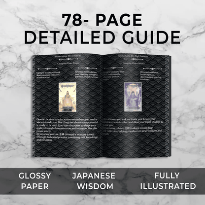 Tabi no Kokoro (Tarot Rider–Waite, 78 Cards, 350gsm Matte, Black Edges, Pink Metallic Foil) - ManeoShop