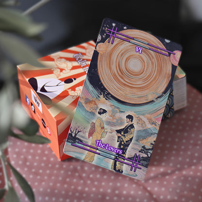 Tabi no Kokoro – A Japanese-Inspired Tarot Deck of New Beginnings (78 Cards, Foil Accents, Guidebook)