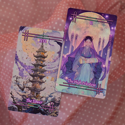 Tabi no Kokoro – A Japanese-Inspired Tarot Deck of New Beginnings (78 Cards, Foil Accents, Guidebook)