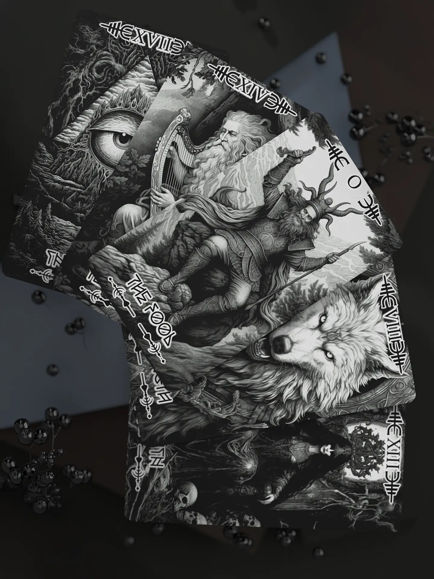 Viking Valor (Tarot Rider–Waite, 78 cards, Matte Finish, German Black Core Stock) - ManeoShop