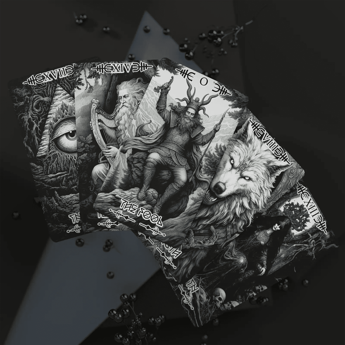 Viking Valor (Tarot Rider–Waite, 78 cards, Matte Finish, German Black Core Stock) - ManeoShop