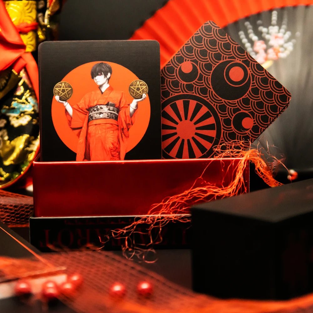 Yakuza Tarot (Tarot Rider–Waite, 81 Cards, Anti - Scratch Linen, Matte Gilded Edges, Printed Guidebook) - ManeoShop